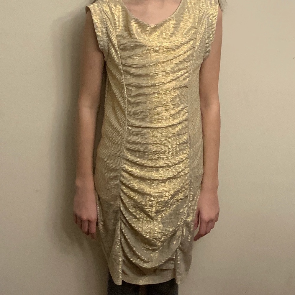 🎊SALE🎊Nicole Miller Gold Ruffle Dress